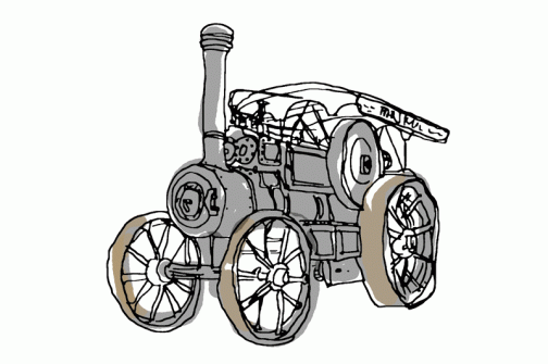 19世紀製の蒸気トラクター