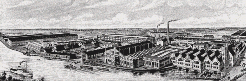 こんな絵がヴァルトラのウェブサイトにありました。1932年頃のヴァルトラの父の工場のようです。