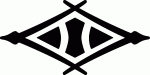小松製作所のものと思われるロゴ？トレードマーク？　わかりやすく描き直してみました。「小」という漢字を松葉が菱形に組み合わさって囲んでいる、とってもわかりやすいマークです。
