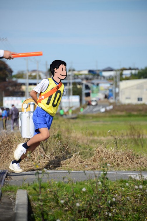 水戸市常澄地区の学区対抗　小・中学生駅伝大会が行われました。
