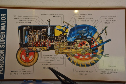 フォードソンメジャートラクタ 1957年（昭和32）　フォードソン社製（イギリス） パワーメジャー型　32馬力ディーゼルエンジン 1958年（昭和33）網走地方で使用していたものか？ 当時のトラクタでは、高バリキディーゼルエンジン自重もあって、重作業には驚くほどの威力を発揮していた。 後に勝部が入手使用後保存していた。 アメリカやイギリス出は、同型が現役で使われている。 この種は5年間で30台道内に入っている。  FORDSON MAJOR TRACTOR YEAR: 1957(Showa32)　Manufacturer: Fordson(England) Model: Power Major Output: 52ps Fuel: Diesel  In 1958(Showa33) this tractor was purchased. and most likely used, in the Abashiri area. In the period of its use, it was well renowned for being a very powerful piece of heavy equipment. Eventually it came into the ownership of Mr, Katsube.  Duaring the 5 years of production of this model, 30 were purchased in Hokkaido.