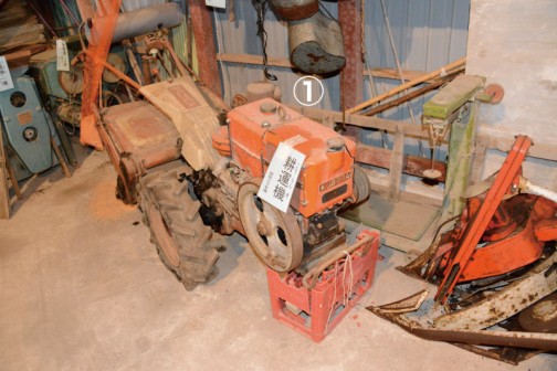 ①耕耘機　昭和30年頃 クボタの耕耘機です
