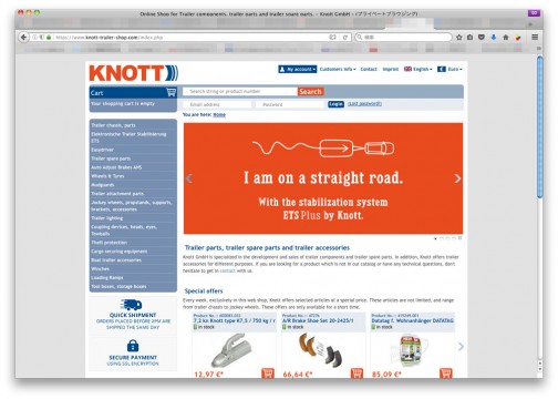 こちらはちょっと自信がないですけど、Knott GmbHという同名の1937年創業、トレーラーのタイヤやフレーム、ブレーキシステムなどを作っているドイツの会社が見つかりました。