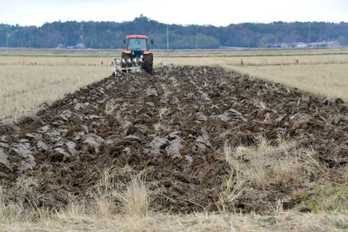 ロータリー作業と違い、スピードが速いので短い時間で何枚も作業をしているのですが、見ていると田んぼによって土の返り具合が違います。田んぼの乾燥度合いや土質によって変わってくるみたいで