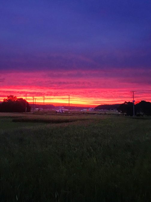 この間の夕焼け。写真を見るたび、ヒトの目は優秀だなぁ・・・と感じます。こんなモノではなかったのだけど・・・