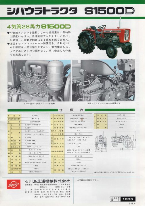 もともとShioikaさんがこの巻末のスペックに、運輸省型式認定番号が載っていることに気がついて送ってくれたこのカタログ。農863号とあります。