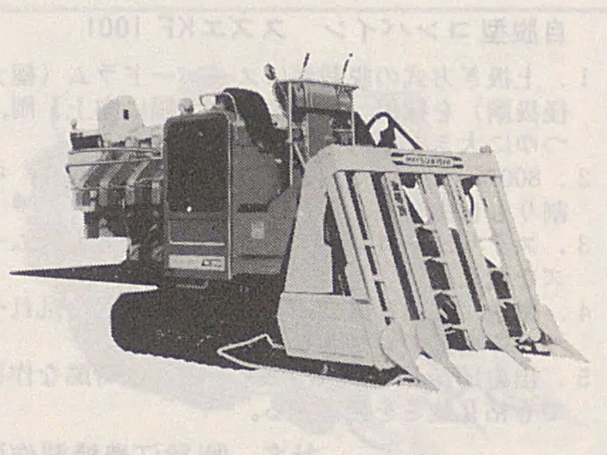 5条刈りですが袋取りです。こちらの方は大変そう・・・この部分、足場が巨大です。