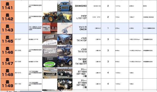 シートに記入します。現在数字が欠けているものは希少なもの、特殊なもので本当に難易度が高いです。小型特殊自動車運輸省型式認定番号農1143号マメトラDMCW型となっています。次の1144も欠番で長年探していても見つからず、オークションに出るのを待っているところです。