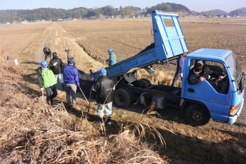 この日は何年も前に砂利を入れたところですが再び帰ってきて入れています。