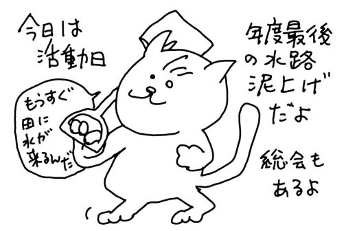 今日は年度最後の活動日です。もうすぐ田んぼに水が来るのでその前に水路を綺麗に清掃しようということで水路の泥上げです。その他にも水を入れる前に田んぼ周りのゴミ拾い・・・何せ拾っても拾ってもゴミは減らないですからね。