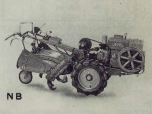 NB型を拡大します。上の表では搭載エンジンの項がありますけど重さも載っています。(この書き方だと耕運機全体の重さのことじゃなく、エンジン単体の重さですよね?)前に紹介したND型のエンジンは80キロ未満なのに対してNB型のエンジンは100キロオーバー!1番大きなものについては150キロ近くあります。となると、全体では300キロ近くなりそうです。いくらバランスが良いといってもこれを扱うのは体力が要りそうです。