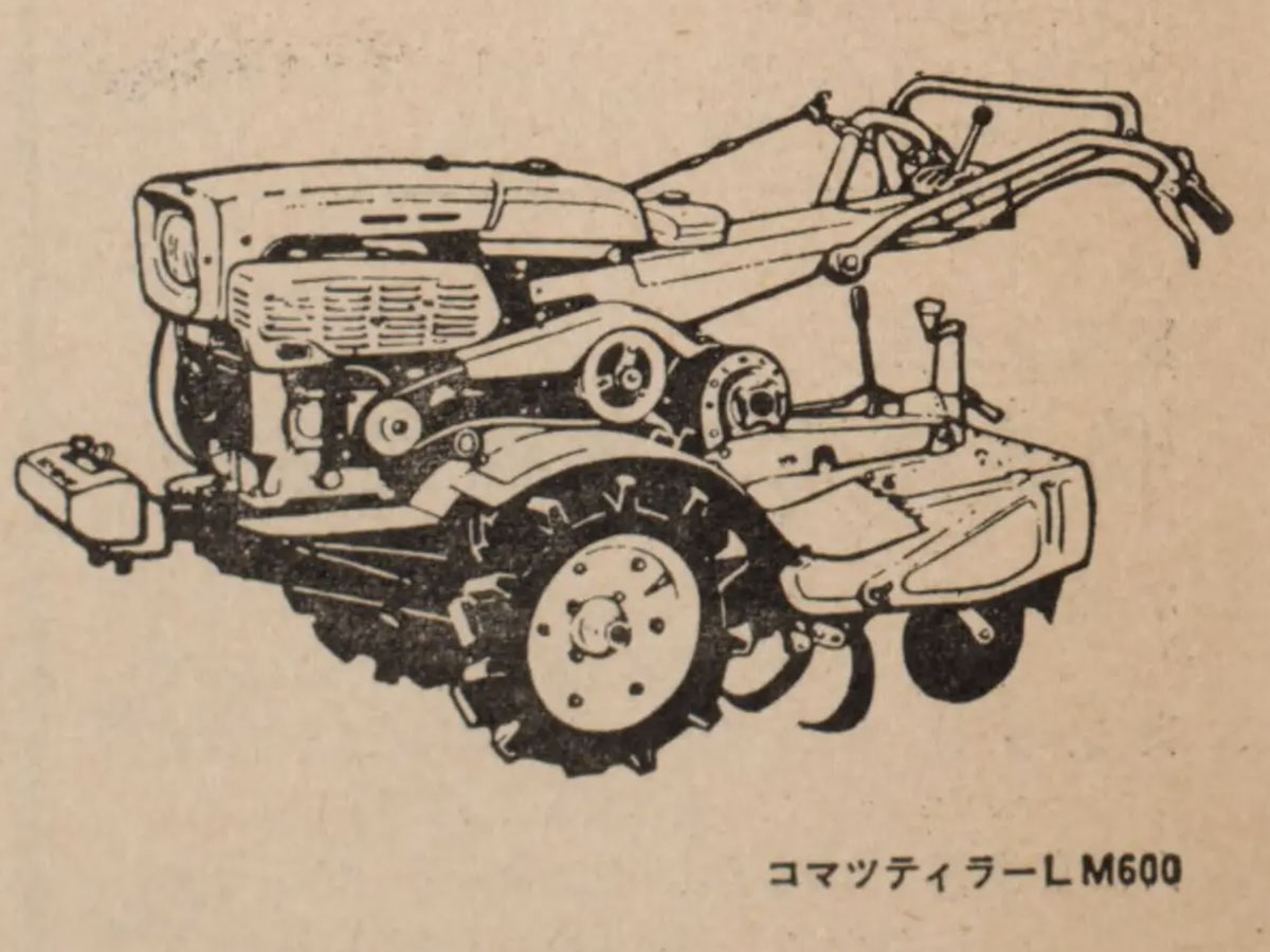 LM600（探しているのはコマツLM500ですが）を抜き出します。コマツは農機をやめてしまったので（特に耕耘機）もう見つけるのは難しいと考えてLM500をLM600で代用します。LM600とLM500の違いはエンジンくらいで、LE65A-2搭載がLM500、LE65B-2搭載がLM600・・・きっとほんのわずかな違いです。